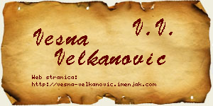 Vesna Velkanović vizit kartica